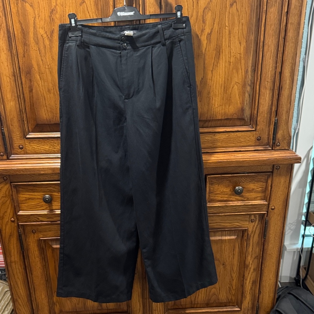 Madewell Charcoal Wide-Leg Pants